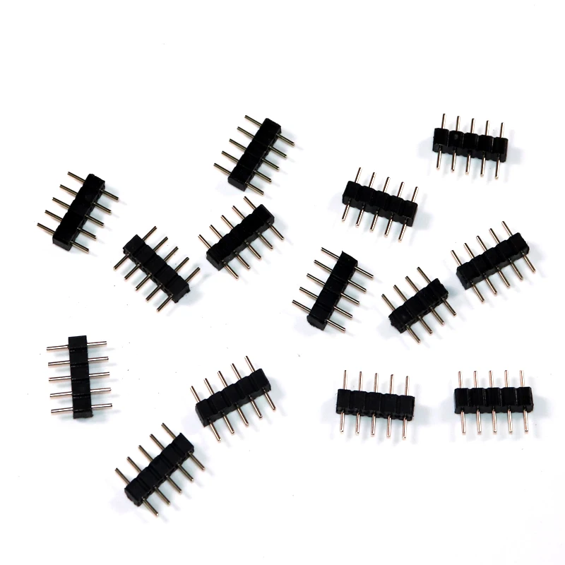 30 шт./лот solderless 4 pin RGB/5 RGBW клеммы иголки мужской тип Двойная маленькая часть 3528 5050