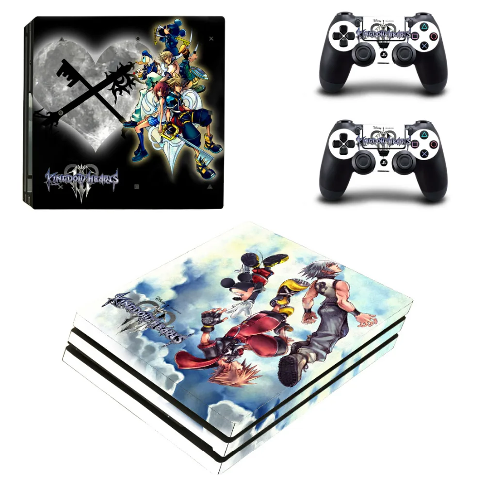 Кожаная наклейка Kingdom Hearts PS4 Pro для консоли Sony PlayStation 4 и 2 контроллеров Виниловая