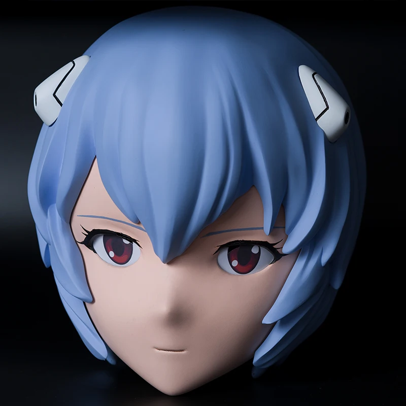 

(LiLi Mask-71) Resin Head Mask Kigurumi Ayanami Rei Cosplay Japanese EVA Anime Silicone Kigurumi Mask Crossdresser Doll