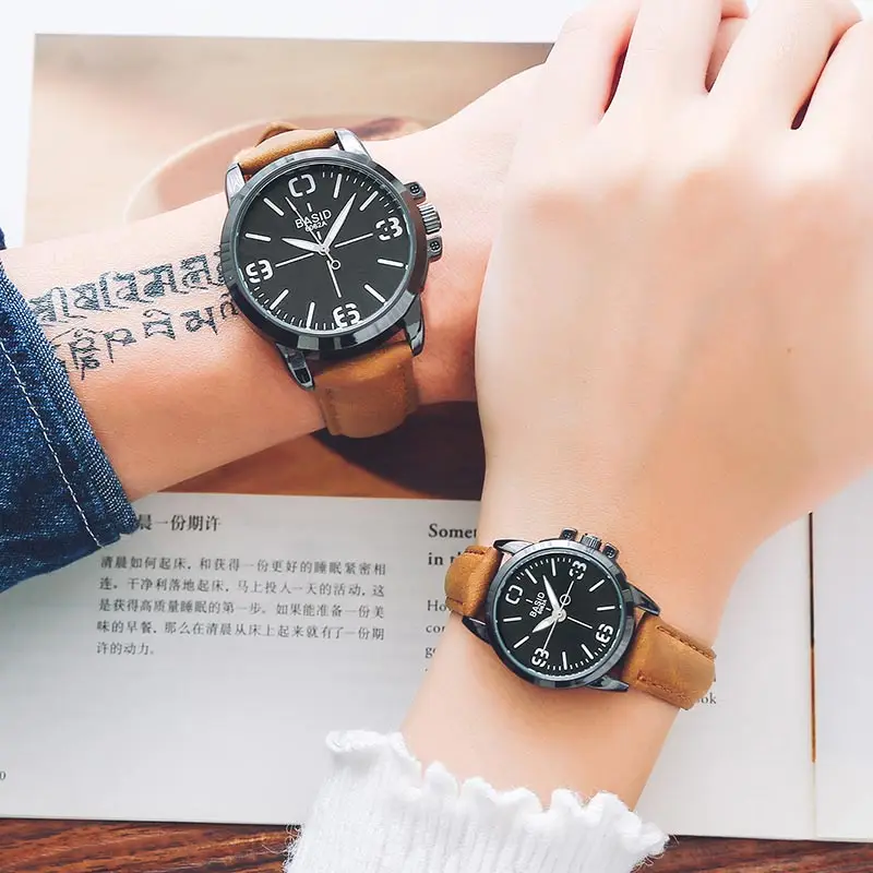 Часы наручные BASID мужские/женские кварцевые модные водонепроницаемые