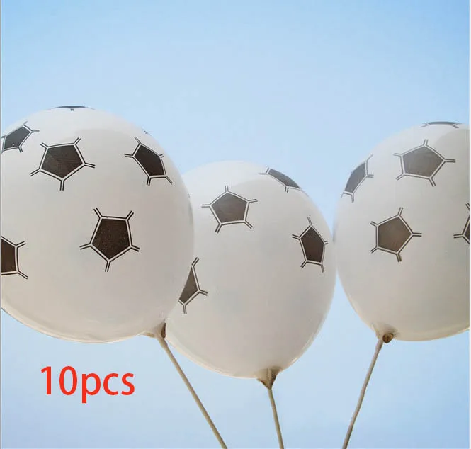 10pcs football latex 13 шт., вечерние круглые шары для футбольной тематики, черные, белые, конфетти, гелиевые шары, для спорта, для мальчиков, вечерние украшения - Цвет: 10pcs football latex