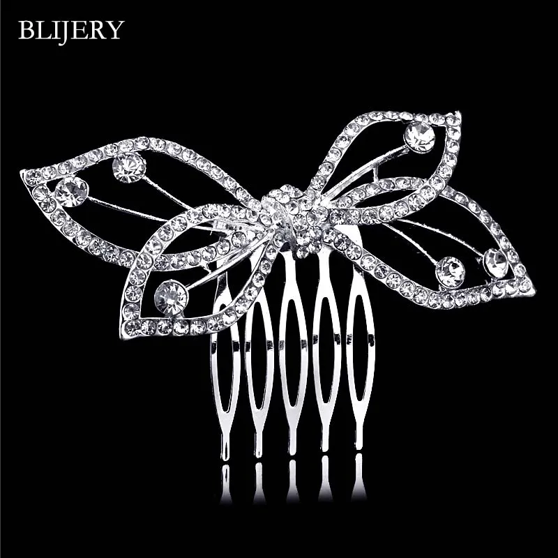 Style 15 BLIJERY, элегантные свадебные аксессуары для волос с жемчугом и кристаллами, цветочные свадебные гребни для волос, женские вечерние ювелирные украшения для волос, Тиара для невесты - Окраска металла: Style 15