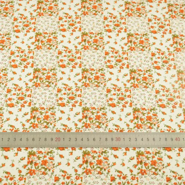 Новое поступление простая хлопковая ткань темно-оранжевые цветы Дизайн