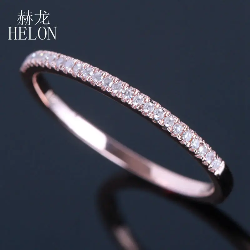 Кольцо heton Half Eternity однотонное розовое золото 10 к карат натуральный бриллиант для
