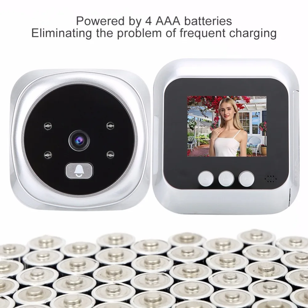 2,4 дюймовый цифровой дверной звонок с ЖК-дисплеем, цветной экран, 135 градусов, ночное видение, видео глазок, дверной звонок, дверной звонок, камера