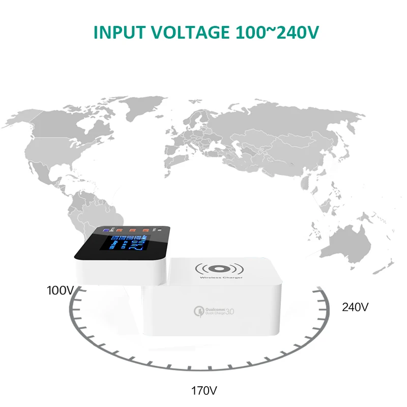 INGMAYA Smart USB зарядное устройство Qi Беспроводная зарядная станция Быстрая зарядка 3,0 для iPhone X samsung S8 Edge huawei Nexus Mi адаптер переменного тока
