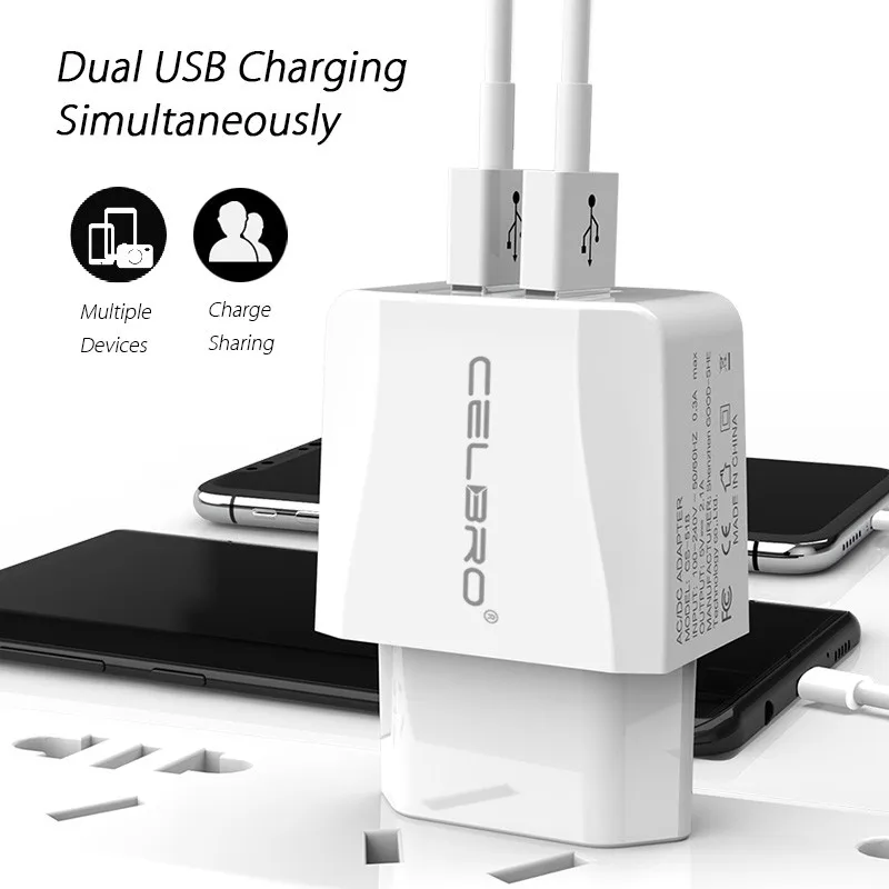 Mini Dual USB зарядное устройство 2 1 А маленькая дорожная настенная Зарядка адаптер