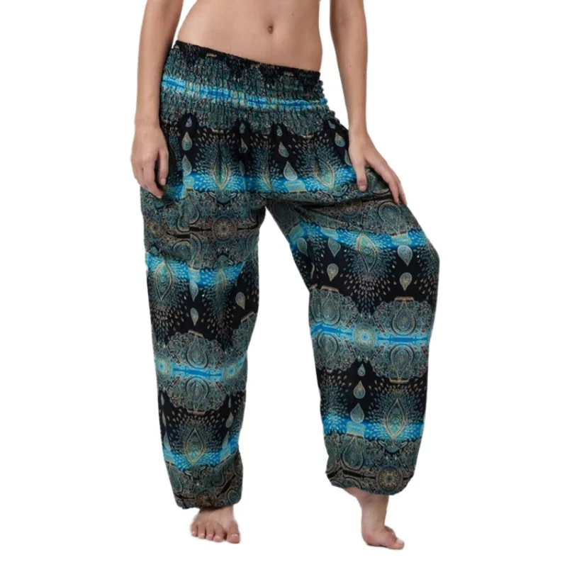 

High waist wide leg bloomers Yoga pants Women Thailand water drop yoga bloomer training sports pants