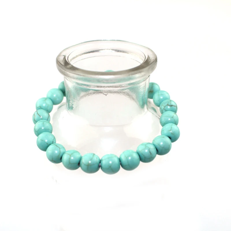 Модные натуральные синие розовые зеленые каменные мужские браслеты бусы и