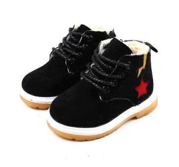 Новинка 2019 детские зимние меховые сапоги для мальчиков и девочек Нескользящие