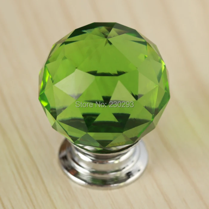 9PCS Green Glass Crystal 40mm Ball Shaped Furniture Knobs Drawer Pulls Cabinet Handles Kitchen Cupboard Door Home Decor | Обустройство