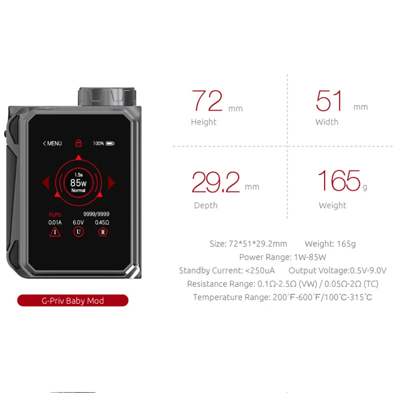 Оригинальный SMOK G PRIV Baby Luxe Edition 85 Вт GPRIV бокс мод с 4 5 мл V12 Prince Vaporizador V8 детская