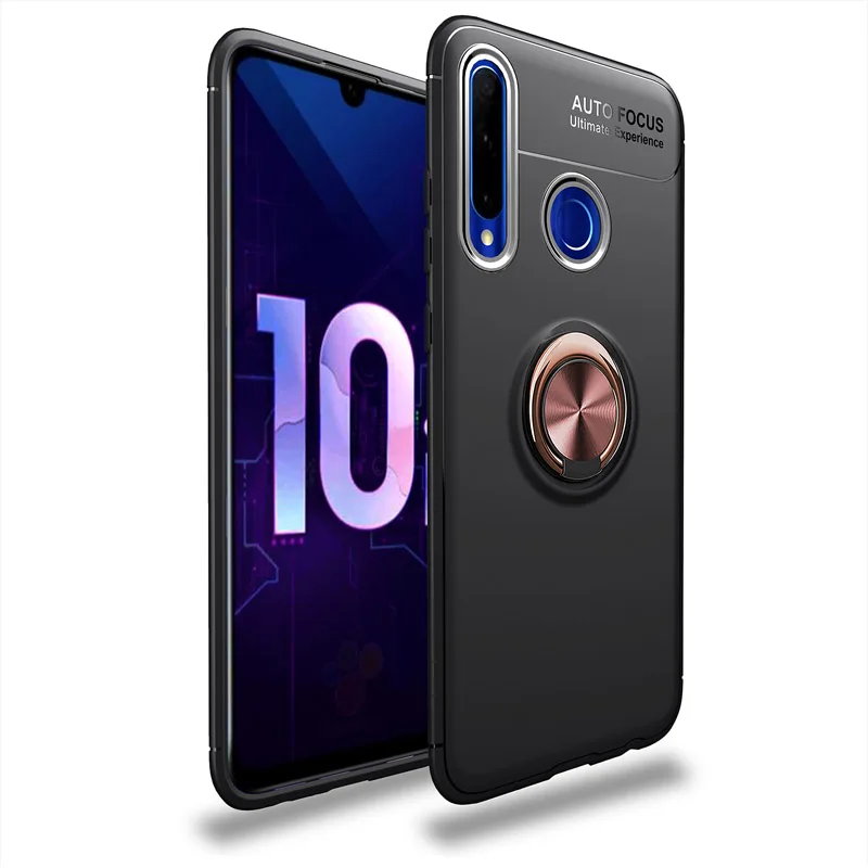 360 чехол с кольцом для huawei Honor 10i Honor 10 Lite 10i чехол с вращающимся металлическим магнитным силиконовым магнитным держателем из ТПУ