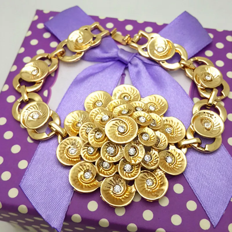 Модные ювелирные изделия золотого цвета 2021 нигерийские женские Свадебные