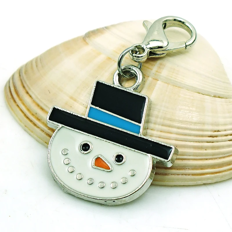 JINGLING рождественские украшения Омаров застежка Подвески шляпа из эмали снеговик