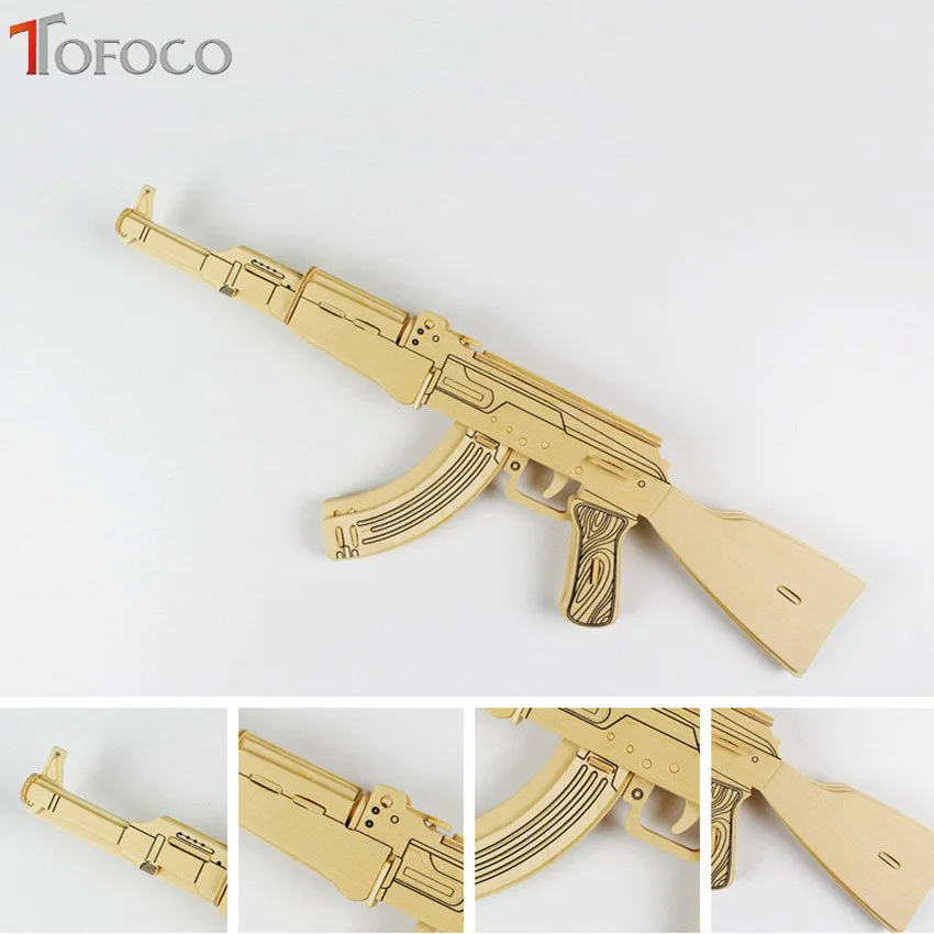 TOFOCO новинка Деревянный 3D пистолет-головоломка модель игрушка для мальчика