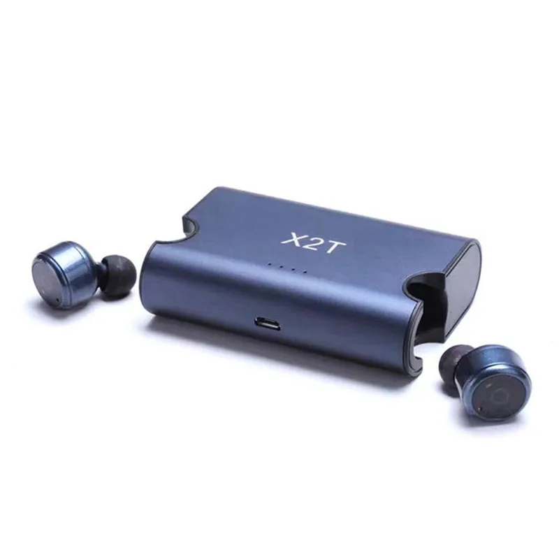 Dark-blue Yulubu Водонепроницаемый Bluetooth 4,2 наушники X2T TWS Беспроводная зарядка коробка для мобильного телефона для Android iphone samsung xiaomi huawei - Цвет: Dark-blue