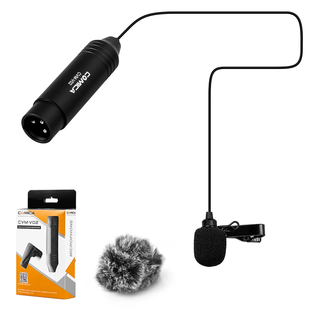 CoMica CVM-V02XLR Phantom Power Omnidirctional Lavalier микрофон для вещания Встроенный отворот клип не