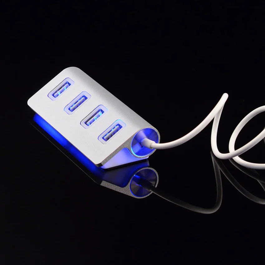 Алюминиевый мини 4 порта USB концентратор Высокоскоростной 2 0 порт портативный