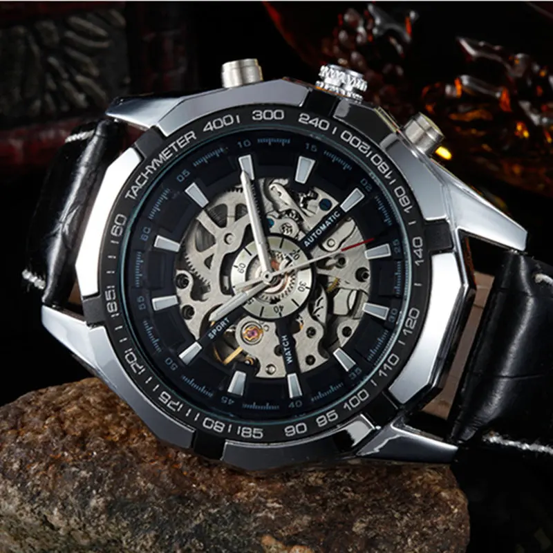 Часы наручные WINNER Мужские механические роскошные брендовые модные в стиле