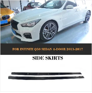 Карбоновый автомобильный передний бампер для губ, спойлер для Infiniti Q50 Sport Sedan, 4 двери, только 2013-, Черный FRP PU, передняя губка