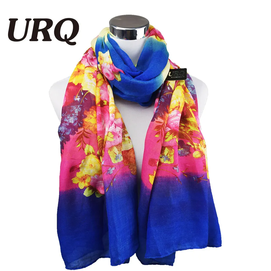 2016 новый дизайн хлопковый шарф большой размер цветок женщина длинные шарфы шаль