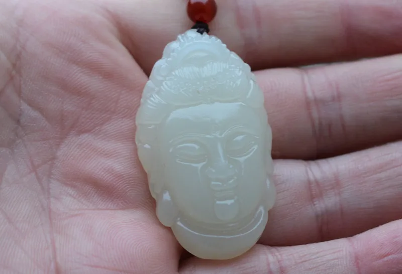 Подвеска из природного афганского белого Гуаньинь Bodhisattva Yu кулон камня мужские