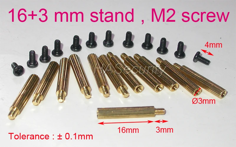 16 + 3 мм (12 шт.) Латунная подставка/скоба/Дырокол с M2 4mm винтом для камеры