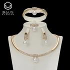 BAUS 2018 комплект ювелирных изделий с африканскими бусинами серьги ожерелье наборы для женщин золотистого цвета Ювелирные наборы эфиопские ювелирные изделия оптовая продажа дизайн
