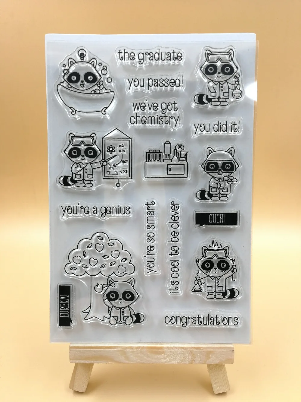 Прозрачные силиконовые штампы Science lab для скрапбукинга/изготовления