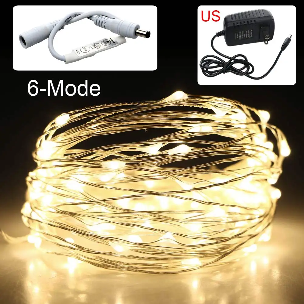 New 10M LED String lights with Dimming Controller Waterproof Holiday lighting For Fairy Christmas Tree Wedding Party Decoration