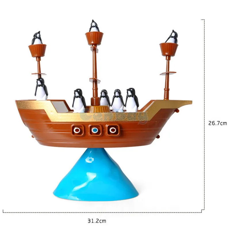 Забавная Вечеринка Пиратская лодка балансирующая игра Пингвины баланс