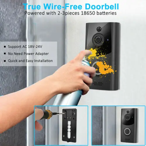 Умный WiFi беспроводной видео дверной звонок двухсторонний домофон камера ночного