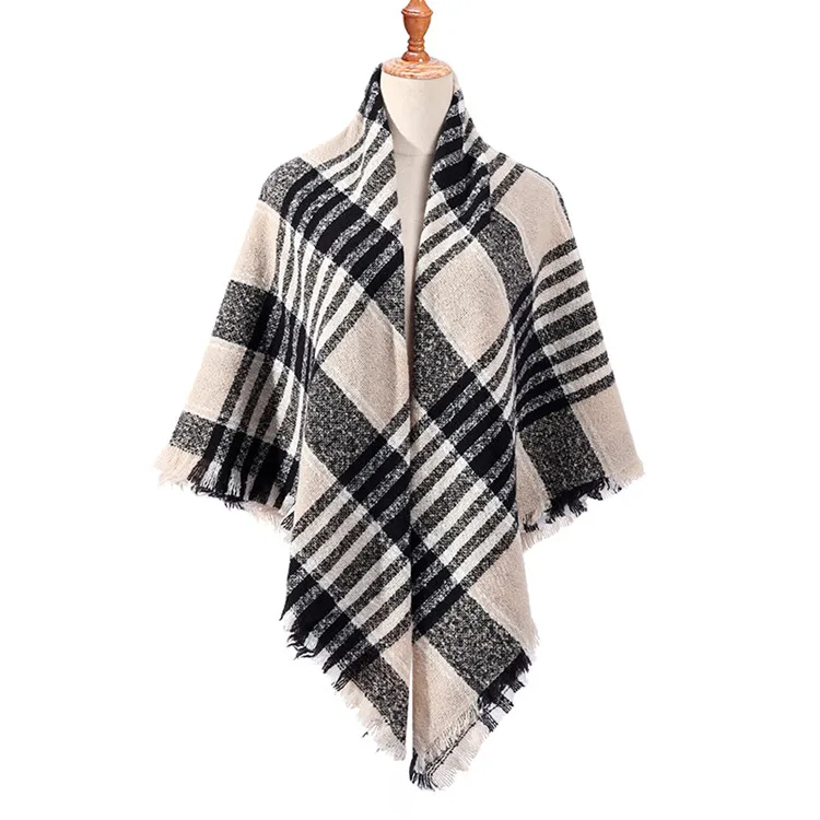F8 Squre scarf Полосатый Женский шарф, зимние кашемировые шарфы, квадратные шали для женщин, вязаные шарфы, бандана, теплые шарфы - Цвет: F8 Squre scarf