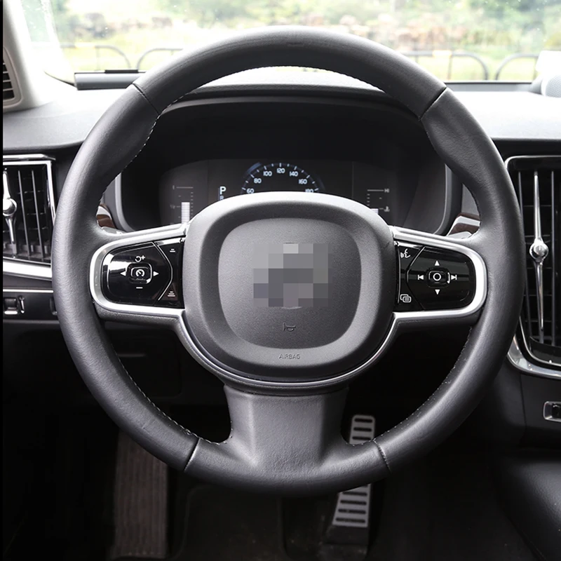 Для Volvo XC60 XC90 S90- ABS хромированный руль отделочное покрытие кнопки автомобиля наклейки Средства для укладки волос 6 шт набор