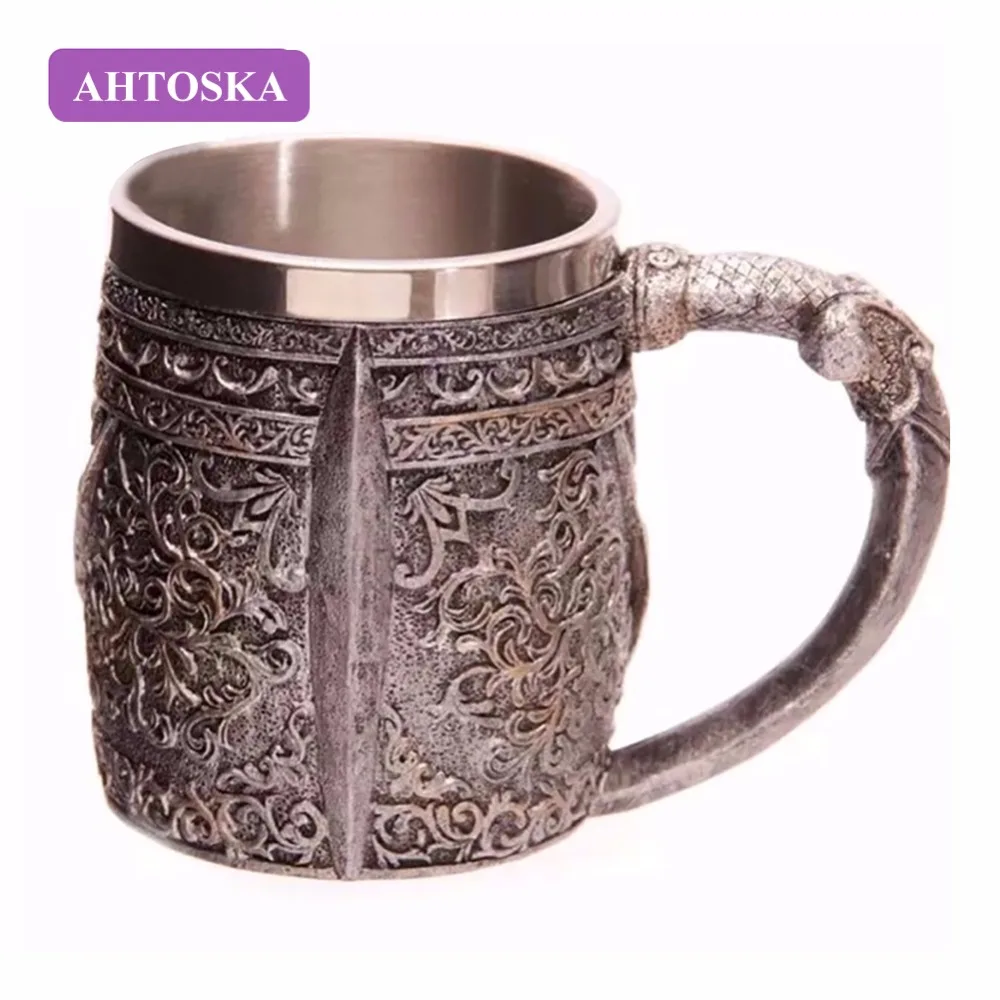 3D Кофейное Молоко Кружка Смола Череп Tankard Яркий Воин Викинга Пивная кружка