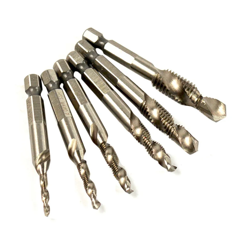 6 шт./компл. рука Метчик с шестигранным хвостовиком винт из быстрорежущей стали