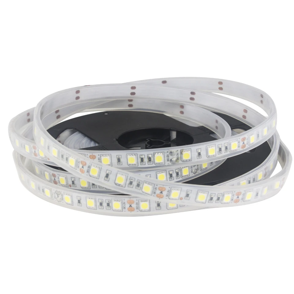 IP67 водонепроницаемая светодиодная лента 12 В 5050 гибкая + молочная Крышка 60