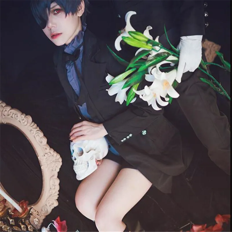 Аниме Черный Дворецкий Косплей Cotumes Ciel Phantomhive Demon Devil черный унисекс косплей наряд