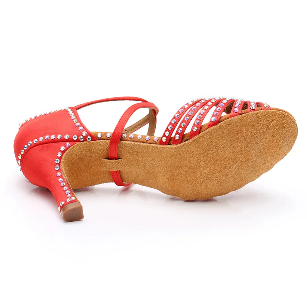 Горячая Распродажа новые стразы женская обувь для латинских танцев Обувь