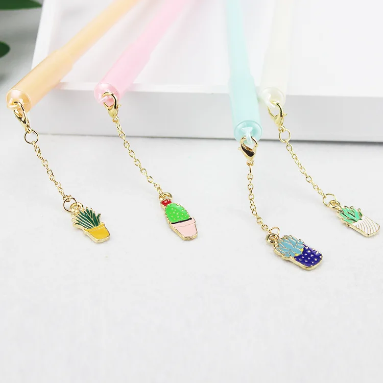 

Цветная металлическая гелевая ручка с подвеской в виде кактуса, 48 шт./лот, Escolar Papelaria, Канцтовары для школы и офиса, рекламный подарок