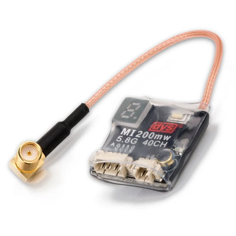DYS MI200MW Pigtail VTX25mW 200 mW переключаемый 5 8G 40CH AV FPV передатчик SMA прямой угол разъем для