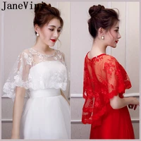janevini trendy beaded bride wraps white red lace sheer bridal boleros women wedding cape stoles spring summer amice tippet robe