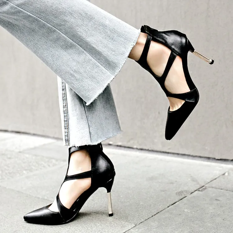 Big Size 11 12 13 14 15 16 17 high heels sandals women shoes woman summer ladies T-type strap-on slim-heeled | Обувь