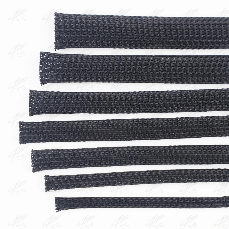 5M Black Braided Cable Sleeving PET Nylon Wrapping Casing Sleeves Wire 40mm/50mm/60mm/70mm/80mm/100mm | Обустройство дома