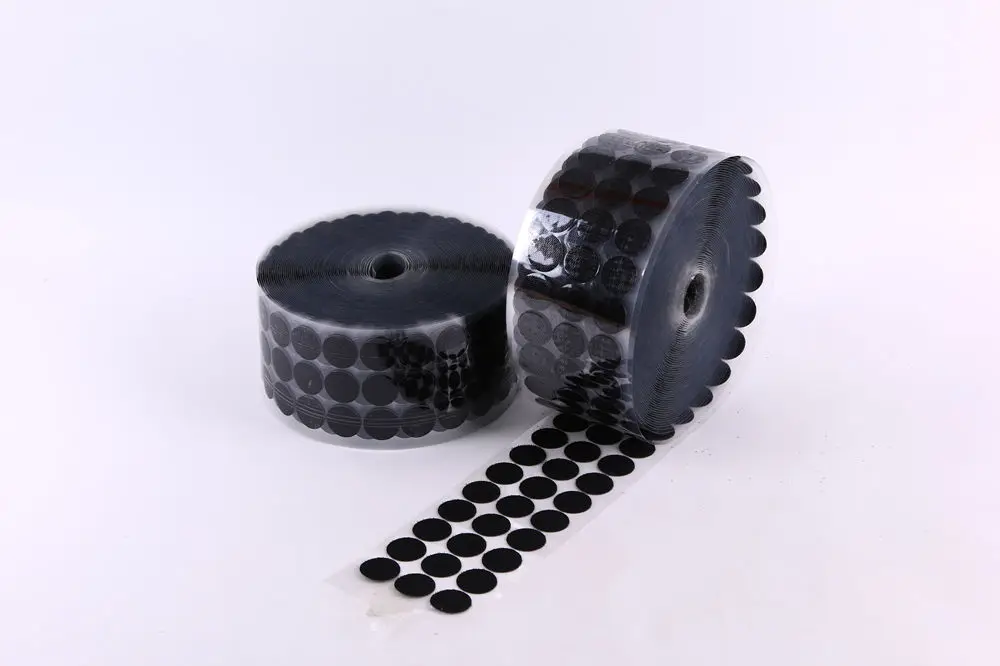 Black 25mm 100pair 100 пар Самоклеящиеся Застежки лента 10/15/20/25/30 мм сильный клей точки Стикеры крюк и петля; цвет белый, черный; Круглый Монеты нейлоновая лента - Цвет: Black 25mm 100pair