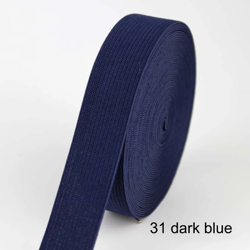 31 dark blue 2 м/лот, 20 мм, цветные плоские эластичные ленты для шитья, аксессуары для свадебной одежды, эластичная лента для DIY, нижнее Белье для беременных - Цвет: 31 dark blue
