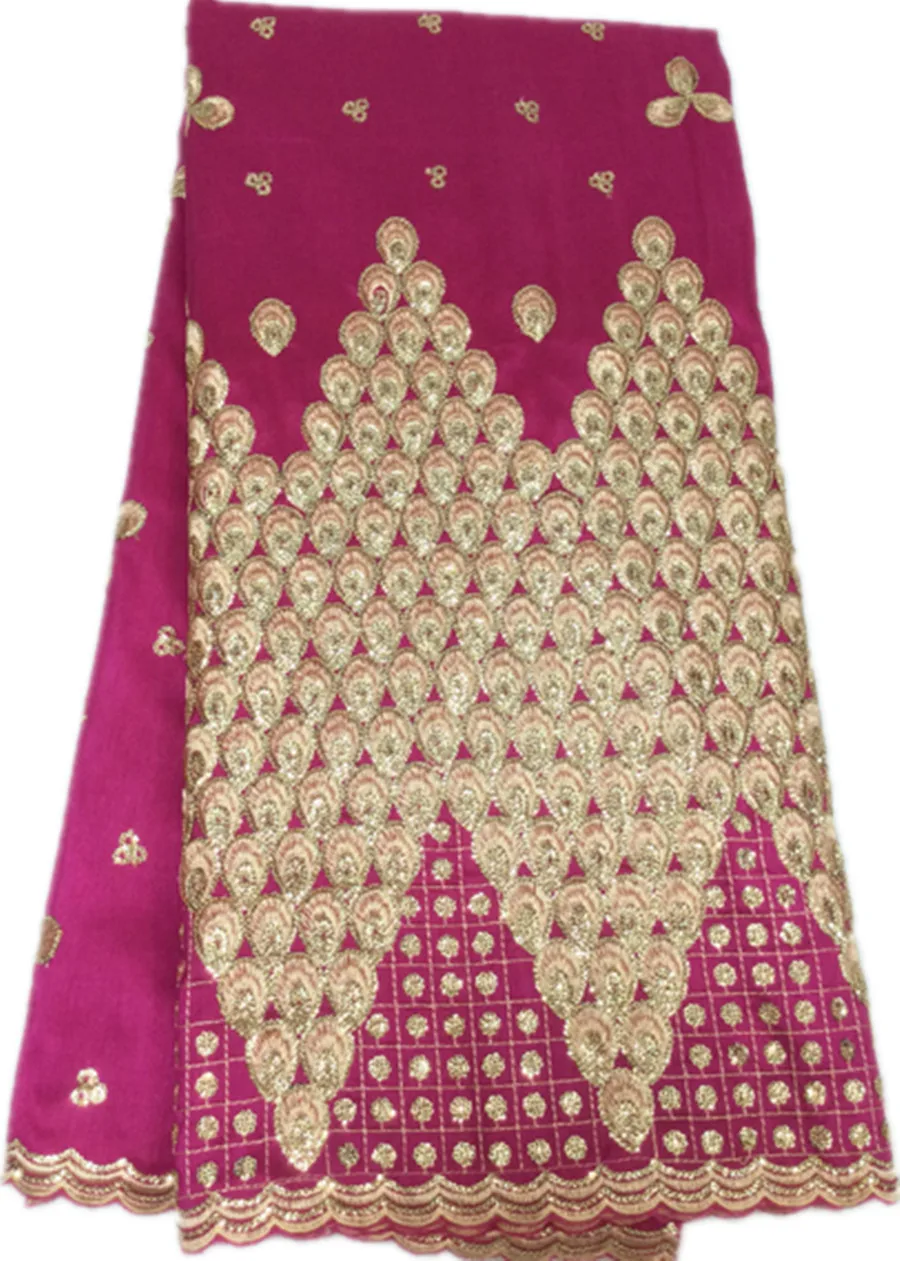 5 ярдов золотые блестки Африканское кружево Джордж свадебные ткани вышитая