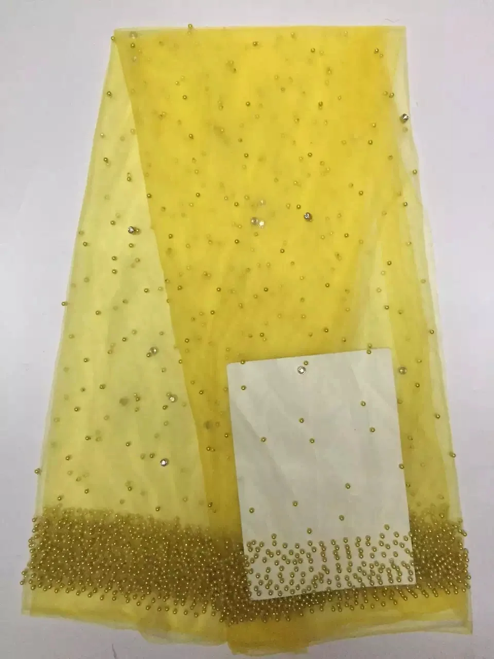 

Latest Tulle Lace Fabric 2018 Applique French Lace Fabric High Quality Nigerian French Mesh Lace Material With Gold Beads Y007