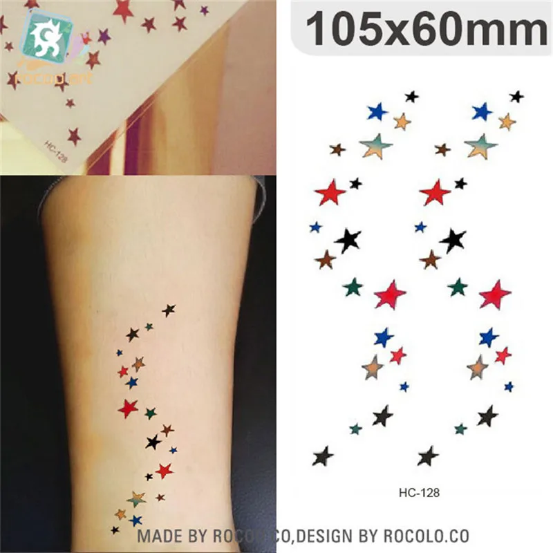 Body Art Sex Products waterproof temporary tattoos for men women simple 3d star design flash tattoo sticker HC1128